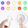 Цветные RGB-светильники под шкаф с дистанционным управлением, регулируемая яркость, ночник для гардероба, беспроводная светодиодная лампа на батарейках для кухни, спальни, шкафа