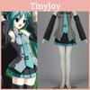 Дышащий костюм для косплея Hatsune Miku Vocaloid с париком, топы, платье и галстук