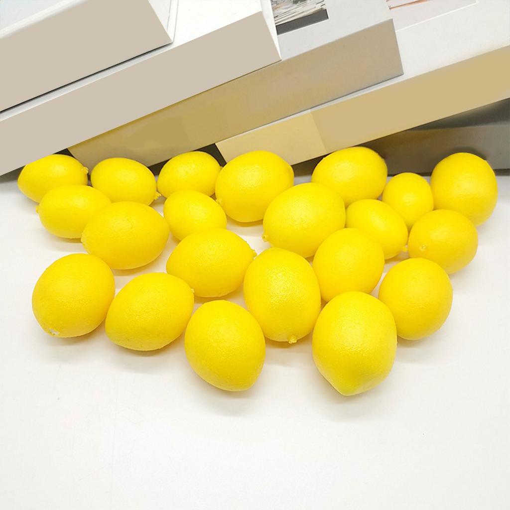 10Pcs/Pack Realistic Artificial Lemon Simulation Yellow Lemon Fruit for Kitchen Party Table Decoration Basket Display