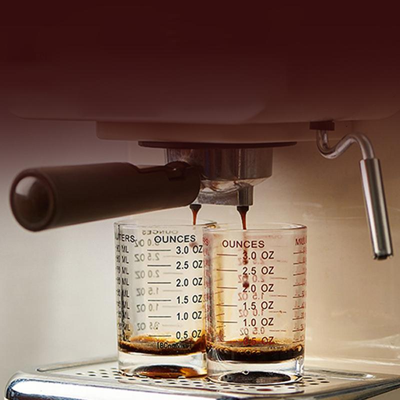 90/120Ml Heat-Resistant Glass Measuring Cup Milk Jigger Glass Ounce Cup With Handle For Espresso Coffee Barista Accessories