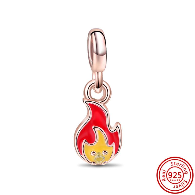 ME Series Стерлингового Серебра 925 Очарование Слово Любви Ссылка Круглый Разъем Пламя Медаль Мини-Висячий Браслет Fit Me Женские Ювелирные Изделия