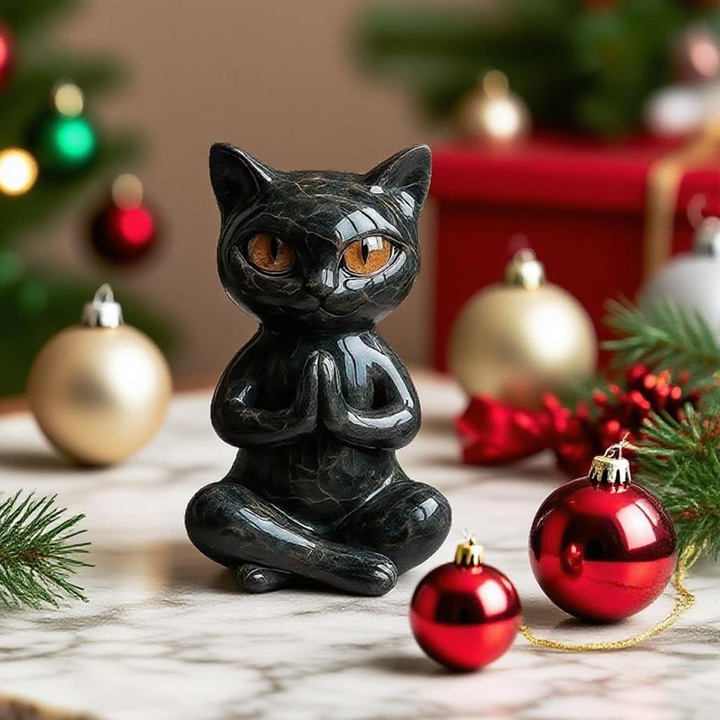 Yoga Cat Halloween Resin Crafts Statue