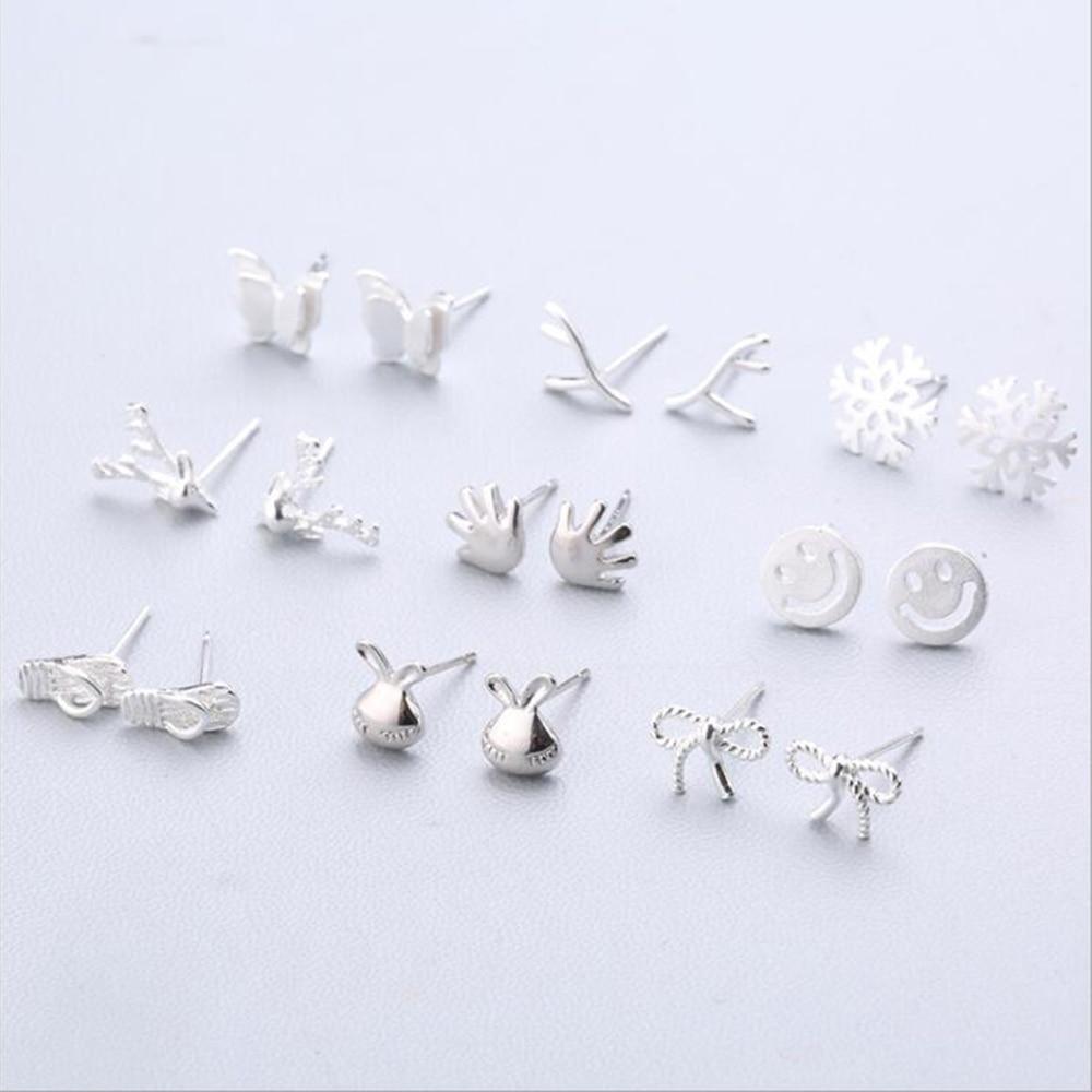 Серьги-иглы из стерлингового серебра 925 пробы, простые модные геометрические серьги-гвоздики, серьги-гвоздики для женщин, подарки 1-18