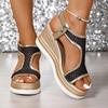 European and American Sandals Women's Shoes Are Versatile and Comfortable In Summer. Casual Mesh Women's Shoes Have Thick Soles and Wedge Heels. Lar