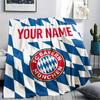 Custom Name,FC Bayern Munich Printed Flannel Blanket, soft throw for bedroom sofa, washable, Christmas present, great gift.