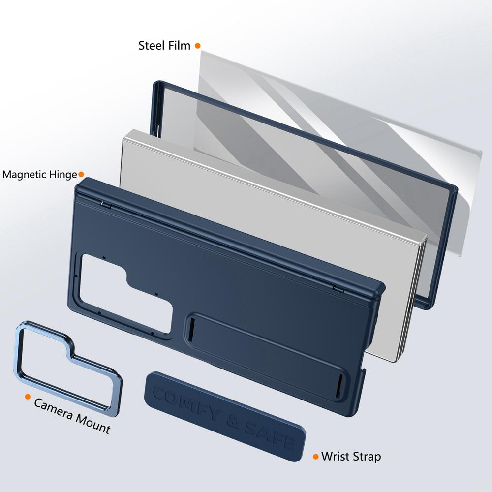 KEYSION Чехол-браслет для телефона Samsung Galaxy Z Fold 7 6 5 4 3 с подставкой, ударопрочная крышка из твердого ПК с защитой экрана для шарнира