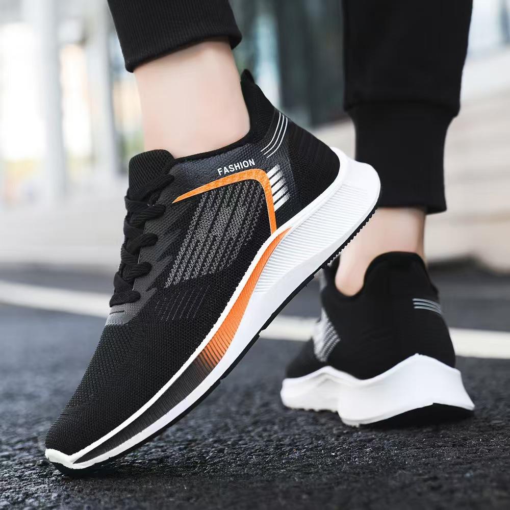 Мужская спортивная обувь Новые кроссовки для бега Мужская трикотажная дышащая повседневная модная обувь Модная универсальная удобная обувь