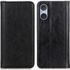 Case for Sony Xperia 5 V, Wallet Litchi Leather, Black