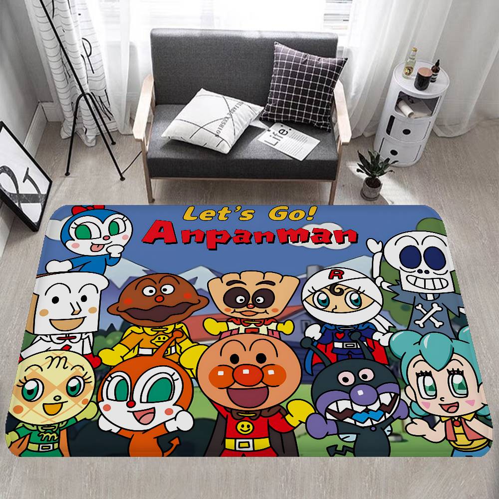 Cartoon A-Anpanmanes Anime Kitchen Mat Kids Room Bedroom Decoration Balcony Anti-Slip Doormat Living Room Alfombra