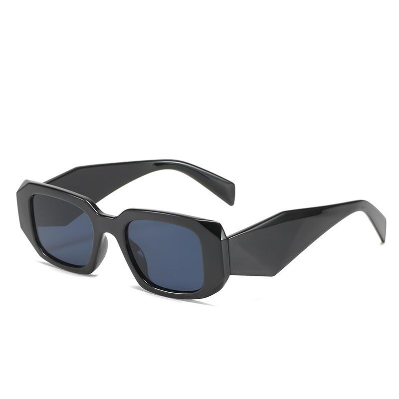 European and American retro polygonal leopard print wide legs thick frame sunglasses Internet celebrity fashion personalized street sunglasses