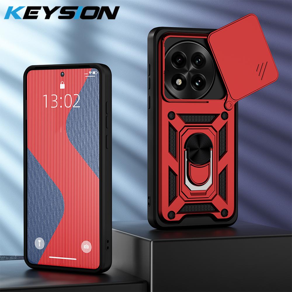 KEYSION Противоударный защитный чехол для OnePlus 13 5G, защитное кольцо для камеры, подставка, задняя крышка для OnePlus 13 5G