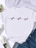 (Азиатский размер) Женский топ T Love Heart Trend Симпатичная одежда 90-х годов Повседневная модная женская футболка с принтом Повседневная футболка с коротким рукавом