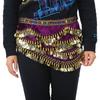 Belly Dancing Hip Scarf Wrap Skirt  Waist Belt with Artificial Coin Tassel Dark Purple