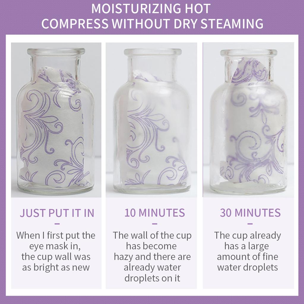 Lavender Steam Eye Mask for Fatigue Relief Heating Eye Mask, Disposable Sleep Hot Compress Facial Mask Eye Mask Essential for Travel