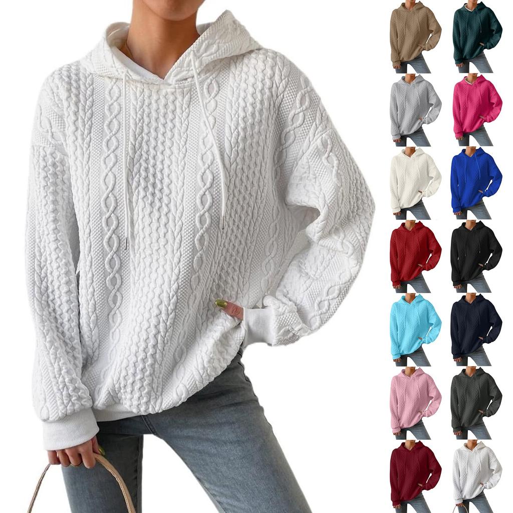 Women's Hoodies Long Sleeve Casual Solid Drawstring Hoodie Sweatshirts For Women Pullover