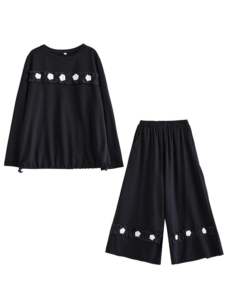 Xitao Женские комплекты брюк с объемным цветочным узором LJ1087