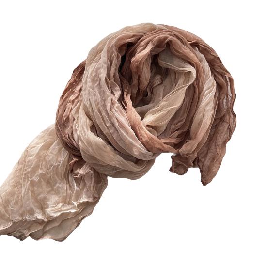 Unisex Shawl Scarf Gradient Color Versatile Wrinkled Long Scarf Autumn Winter Wind-Proof Cold-Resistant Shawl Wrap