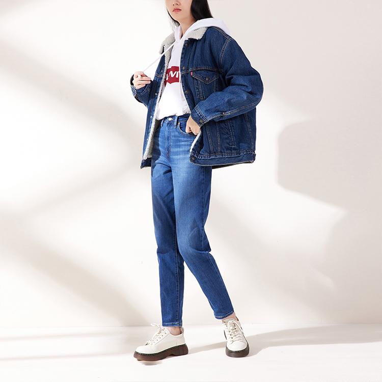 Levi's Джинсовая куртка с отложным воротником на флисовой подкладке, унисекс, синяя 79129-0013