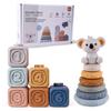 Cross-Border Infant Koala Soft Building Blocks - Cognitive Rubber Stacking Teether Toys with Music