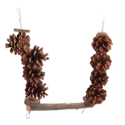 Деревянный окунь, игрушка, сосновая шишка, подставка для попугая, подставка для попугая-кореллы, африканского серого цвета