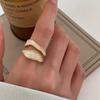 Gold Color Opening Rings Women Luxury Irregular Adjustable Finger Ring Trendy Wedding Jewelry Gift