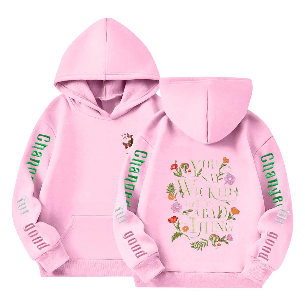 Детский пуловер с длинным рукавом, свободного кроя, с принтом букв, капюшоном на шнурке