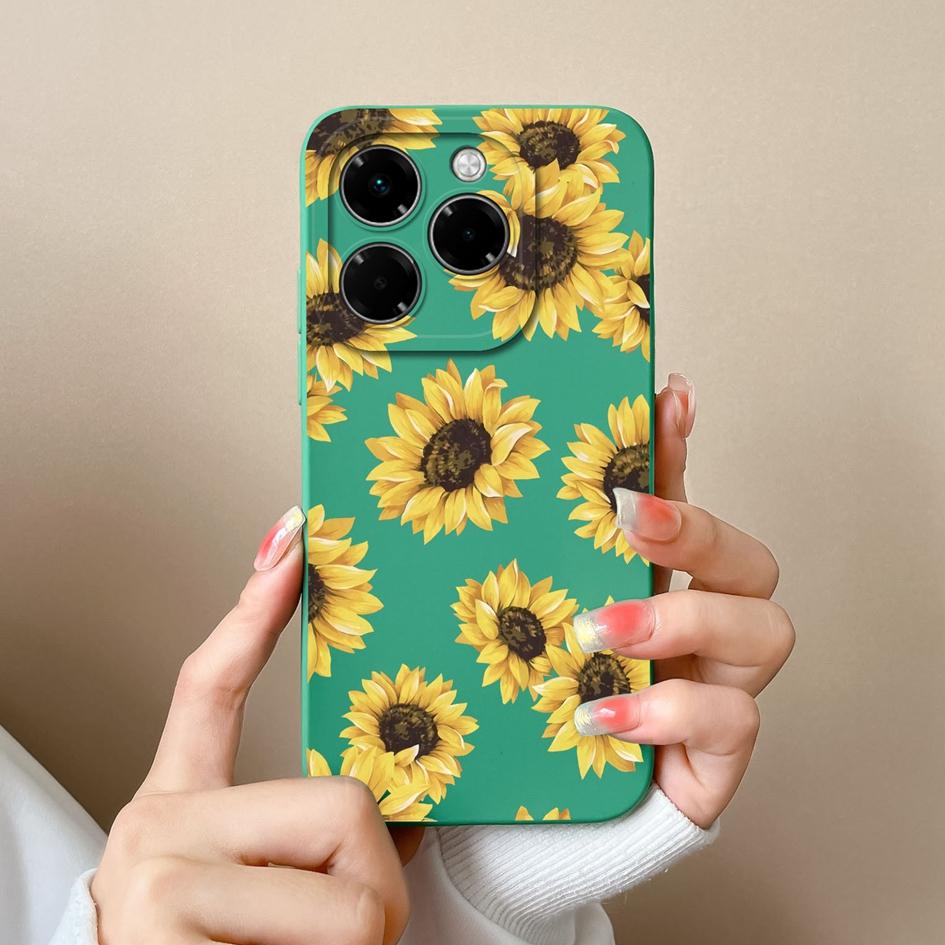Совместимость с Infinix Note 40X Zero 40 Smart 9 Hot 50 50i 50Pro Plus 5G 4G Мягкий чехол Pretty Butterfly Fancy Sunflower Силиконовый противоударный для Infinix
