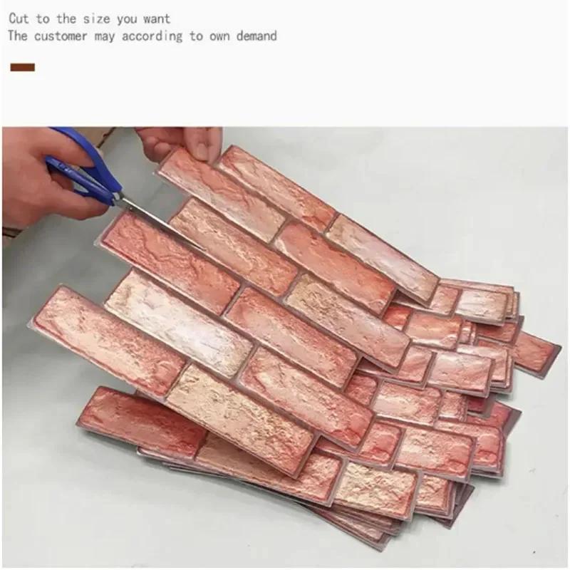 5/10 шт. Современные 3D наклейки на стену с текстурой камня 30X30 см Самоклеящиеся панели для акцентных стен гостиной Прочные Водонепроницаемые для дома