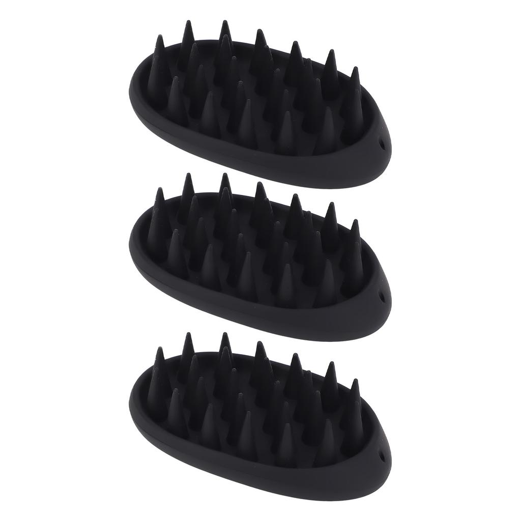 3 Pcs Silicone Scalp Massager Hair Scrubber Shampoo Brush Hair Washing Brush for Wet Dry Hair