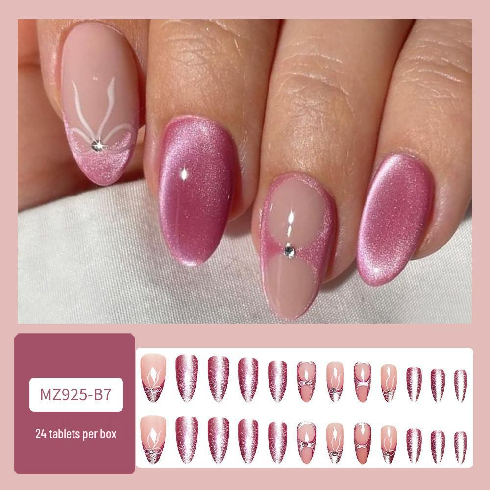 Многоразовый набор для дизайна ногтей Blush: 24 съемные наклейки для ногтей