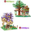 Creative Micro Bricks Cherry Blossom Tree House Building Blocks Assembled Model Street View MOC Kit Christmas Gift Boys Girls 3+