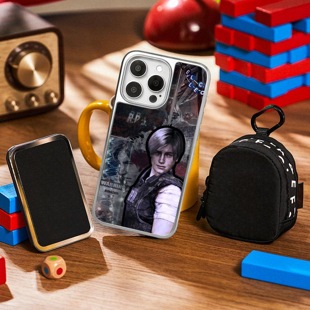 Ада Вонг X Леон горячий игровой плакат Чехол для телефона для iPhone 16 15 14 13 12 11 Pro Max Овечья кожа Серебристый край Защитный чехол