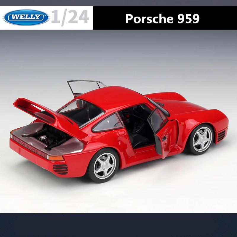 Welly 1/24 для Porsche 959 Сплав Спортивный Автомобиль Модель Литье под Давлением Металл Игрушечные Транспортные Средства Модель Автомобиля Высокая Симуляция Коллекционная Игрушка Подарок