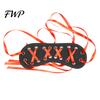 Durable Faux Leather Eye Blindfold Black Mask, Adjustable Bondage Mask with Red Immersive Sensory Amplification Ribbon, Sleep for Couples, BDSM