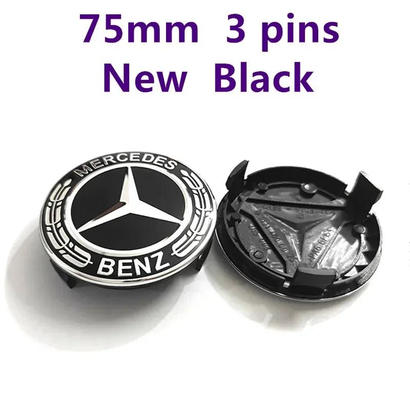 Car Sticker 4pcs Wheel Center Cap 75mm 3 pin AMG Apple Tree New Black Dark Light Blue Wheat Styling Badge For Mercedes Benz Hub