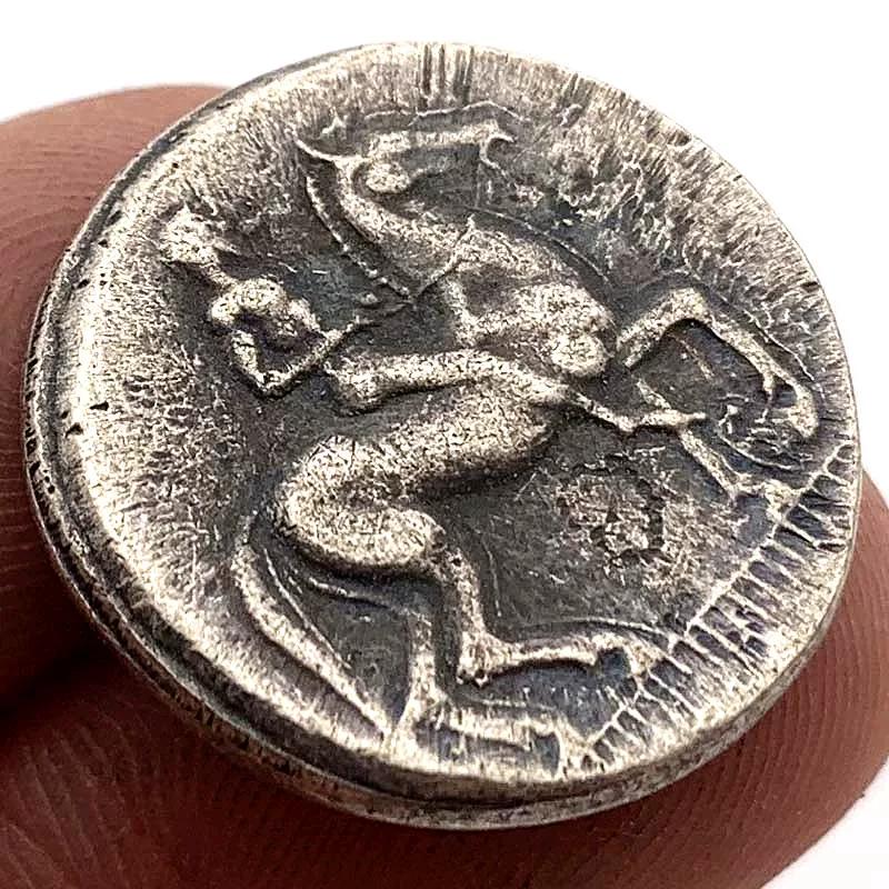 16 Greek relief shaped craft brass antique commemorative coins, leaping horse magic old copper coins commemorative medal
