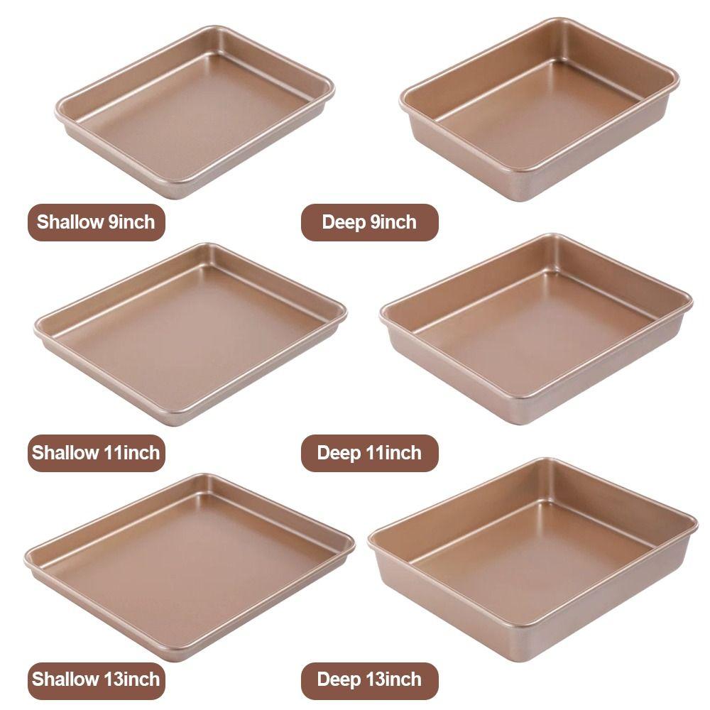 Rectangle Cake Baking Tray 9/11/13inch Bread Tray Gold Bake Mold