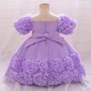 Baby Girl Sequin Flower Dresses Christmas Wedding Lace 1st Birthday Party Dress for Kids Toddler Children Formal Evening Costume