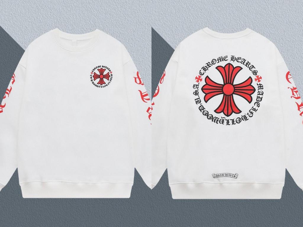 Новая коллекция худи Chrome Hearts с крестом, простые, классические, унисекс, с круглым вырезом