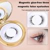 1 Set Magnetic False Eyelashes with Lash Applicator Clip Reusable Natural Wispy Double Sided Magnetic Fake Lashes with Clamp Women Eye Makeup Tools