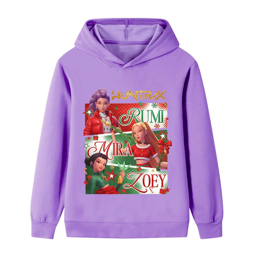B1264 Детская толстовка с длинным рукавом для мальчиков и девочек, Рождество, Новый год, K-pop, Руми, Зои, Мира, принт