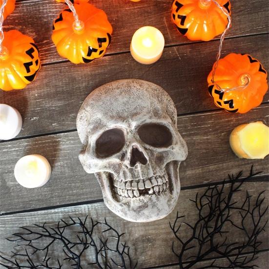 Реалистичная фигура черепа в натуральную величину, украшение в виде человеческого черепа, декор на Хэллоуин, статуя ужаса из смолы, водонепроницаемое украшение для дома и офиса, двора