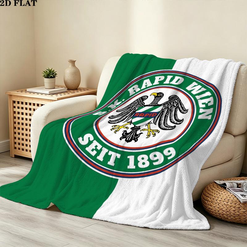 Sk Rapid Wien Print Flannel Blanket, High quality Comfortable for All Seasons, Home Decor, Warmth and Comfort, Perfect for Christmas Gifts