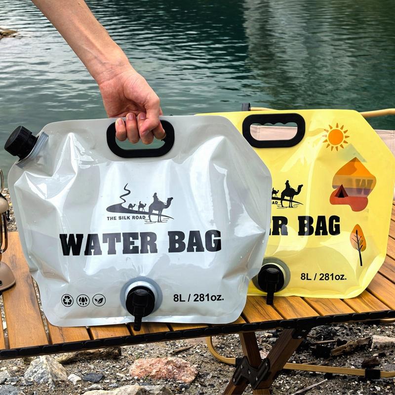 8L Camping Water Bag Portable Folding Water Storage Jug with Faucet Large Capacity Reusable Water Carrier for Outdoor Hiking Picnics BBQ