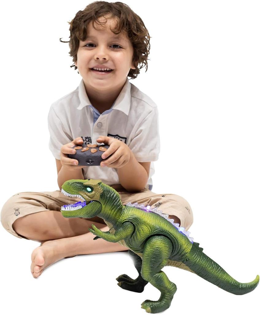 Joyfy Remote Control Walking Dinosaur Big T rex Dinosaur Robot Toy with Light Sound Electric Animal for Kids Best Birthday Gift