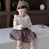 2025 Autumn Floral Doll Shirt & Skirt Set for Girls
