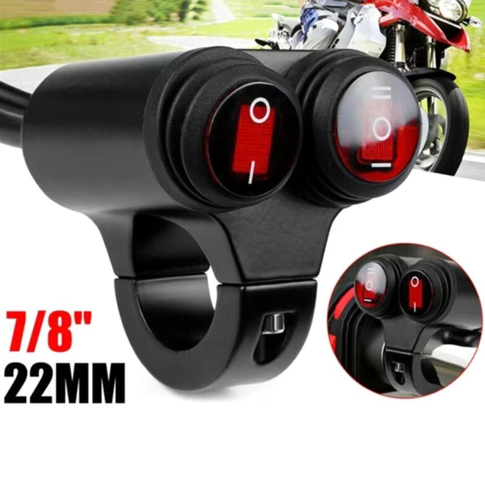 Aluminum Zinc Zinc Alloy Handlebar Mount Switch Button DC12V Headlight On/Off Switch ATV