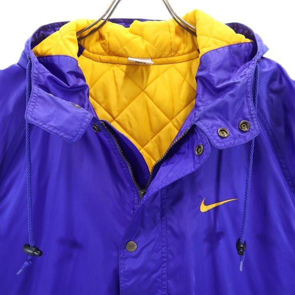 Nike 90-е 00-е Белый ярлык Старая вышивка большого логотипа Куртка для бейсбола Нейлон Капюшон Мужская Б/У