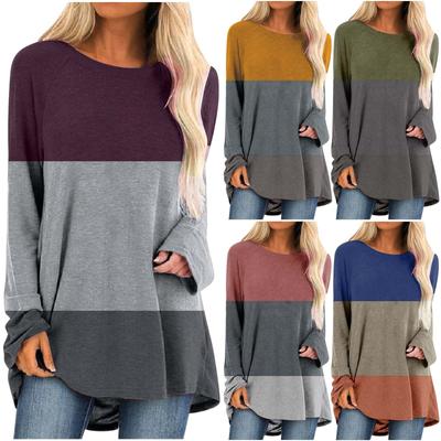 Женская мода повседневная нерегулярная пэчворк цветной принт свободный средней длины с длинным рукавом пэчворк повседневный Vestidos топ 2023 Новый