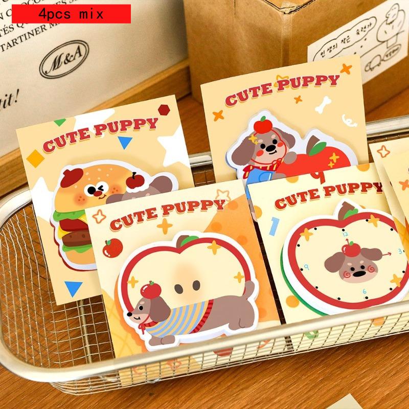 Kawai Ins Cute Sausage Puppy Notes Special Shaped Tearable Message Sticky Cartoon High Value N Times Sticker Lovely Memo Pad